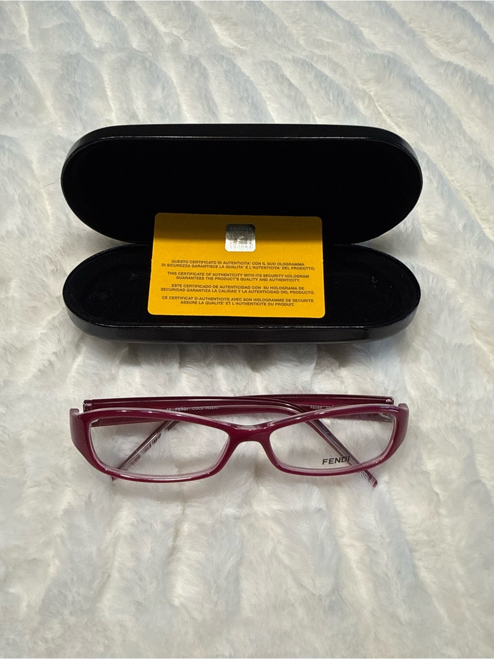 Fendi Pink Burgundy FF-Pattern Temple Women's Glasses - Picture 2 of 6